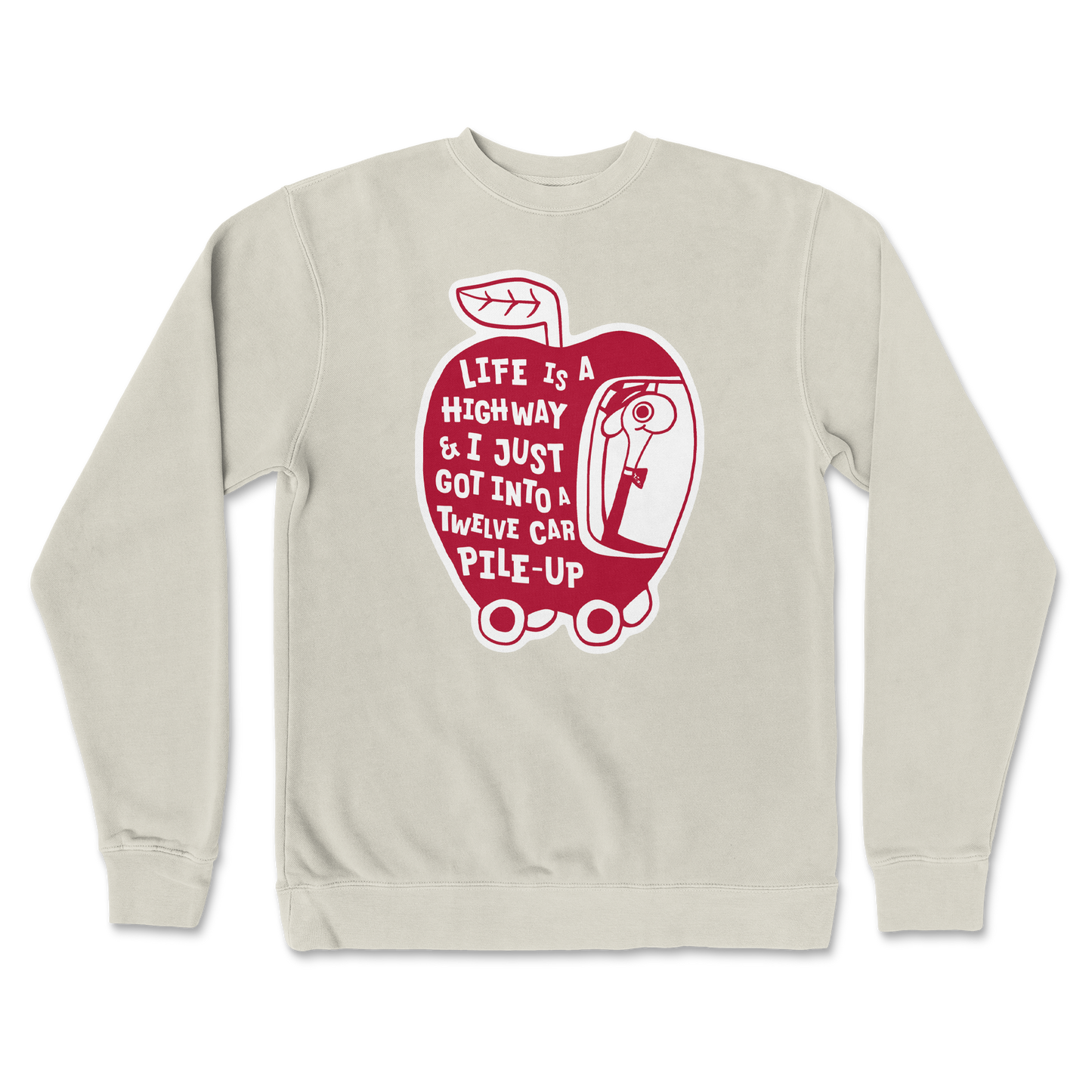 Independent Clothing Co. Crew Neck Life Is A Highway in Bone