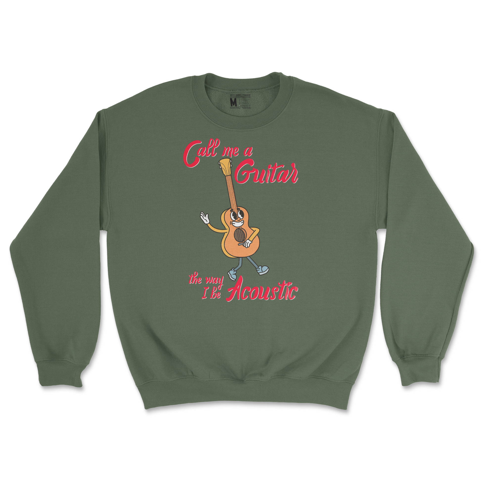 Gildan SoftStyle Crew Neck I Do Be Acoustic  in Military-Green