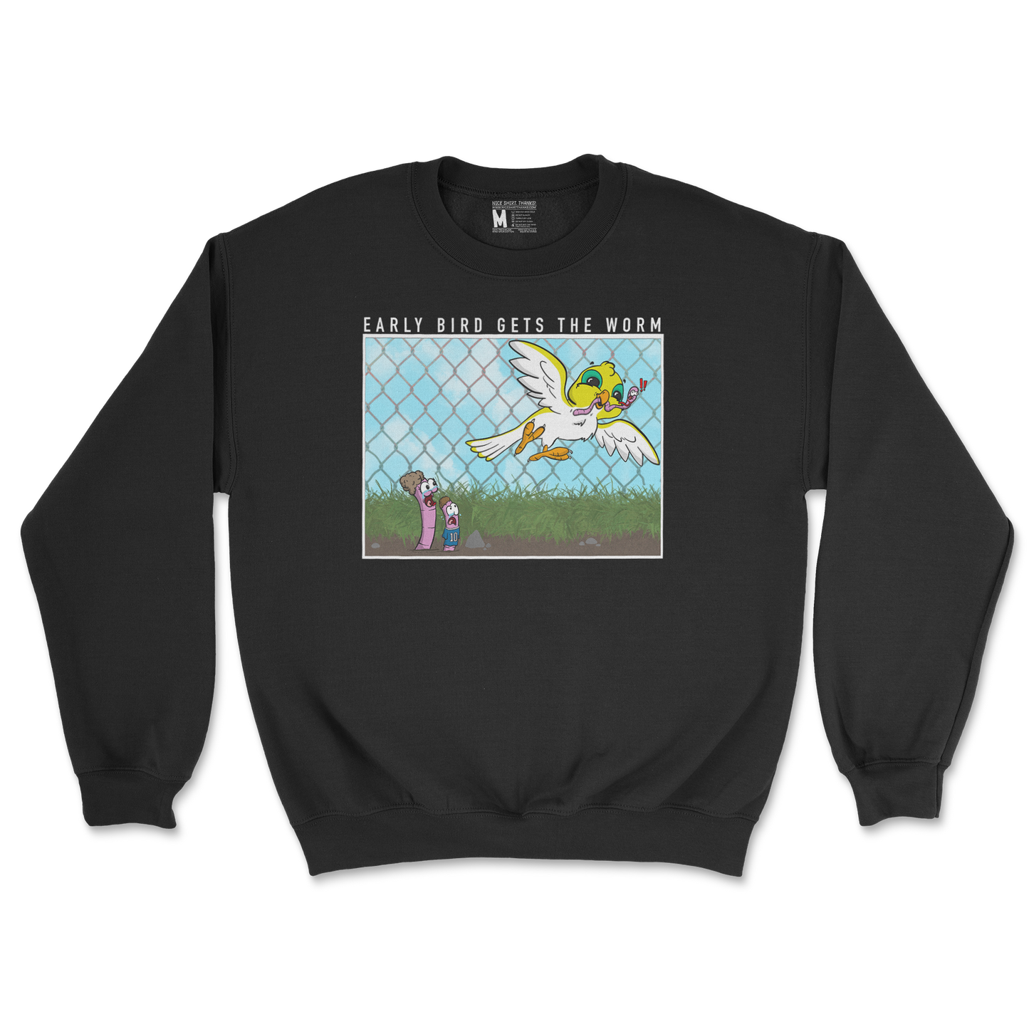 Gildan SoftStyle Crew Neck Early Bird in Black