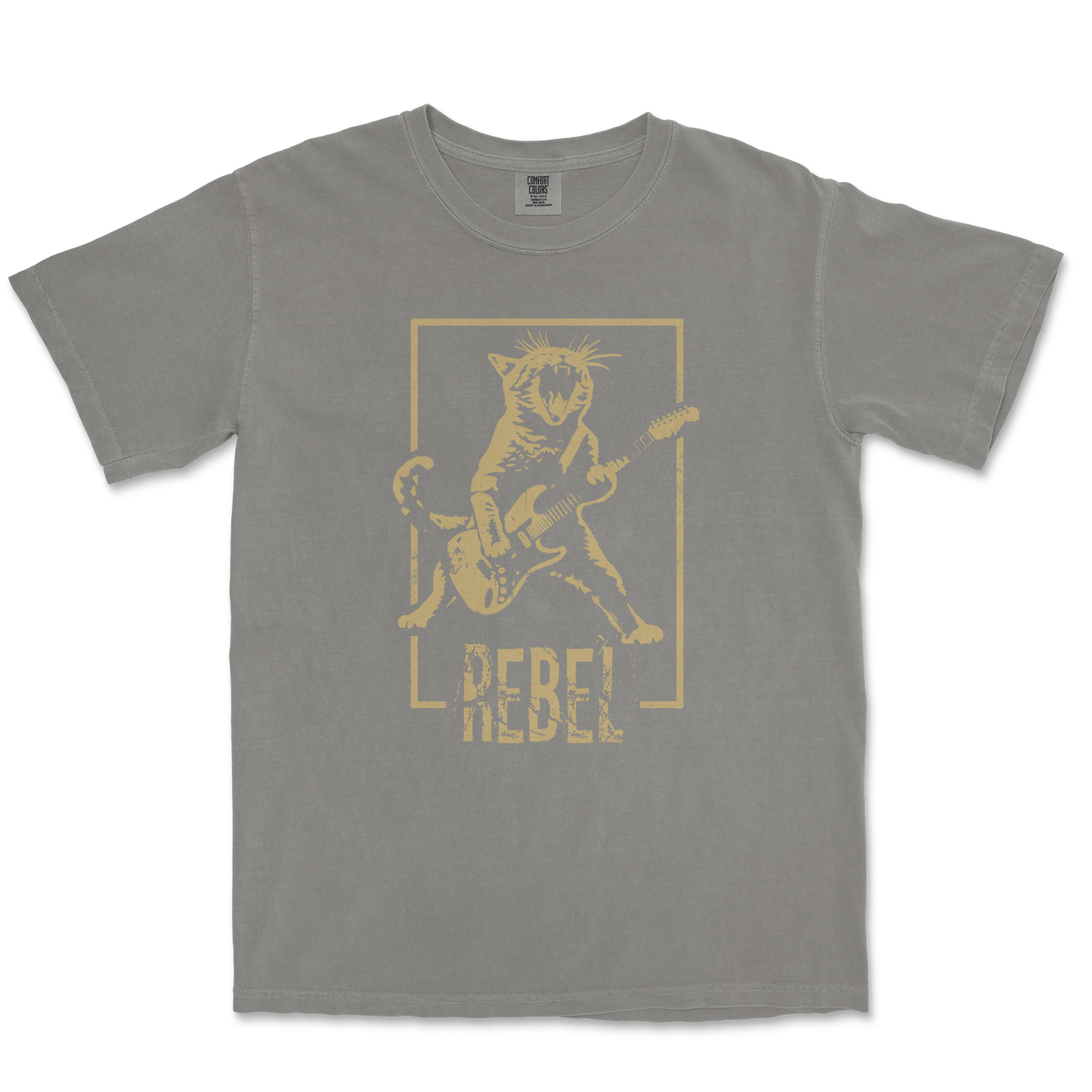 Comfort Colors T-Shirt Rebel Kitty in Grey