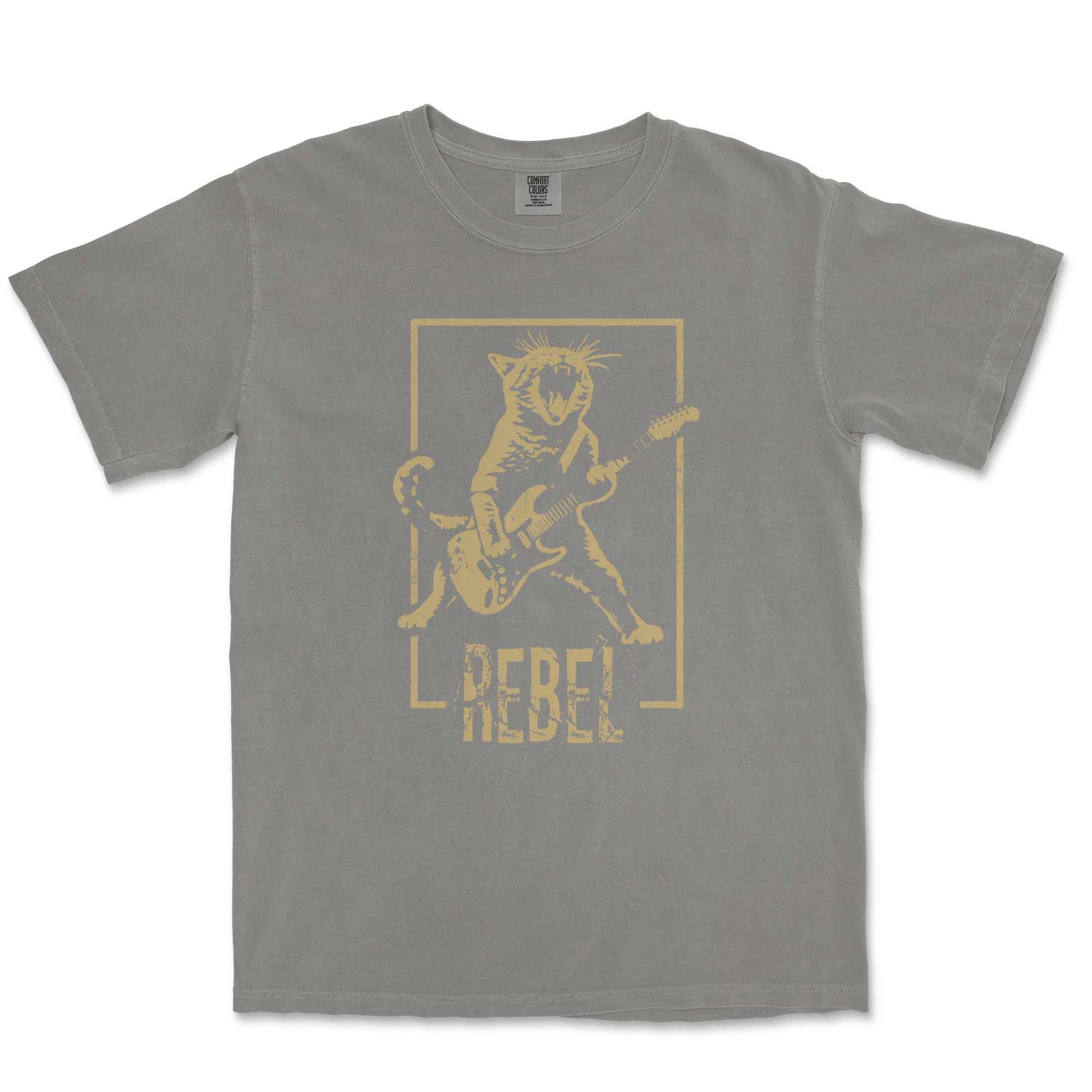 Comfort Colors T-Shirt Rebel Kitty in Grey
