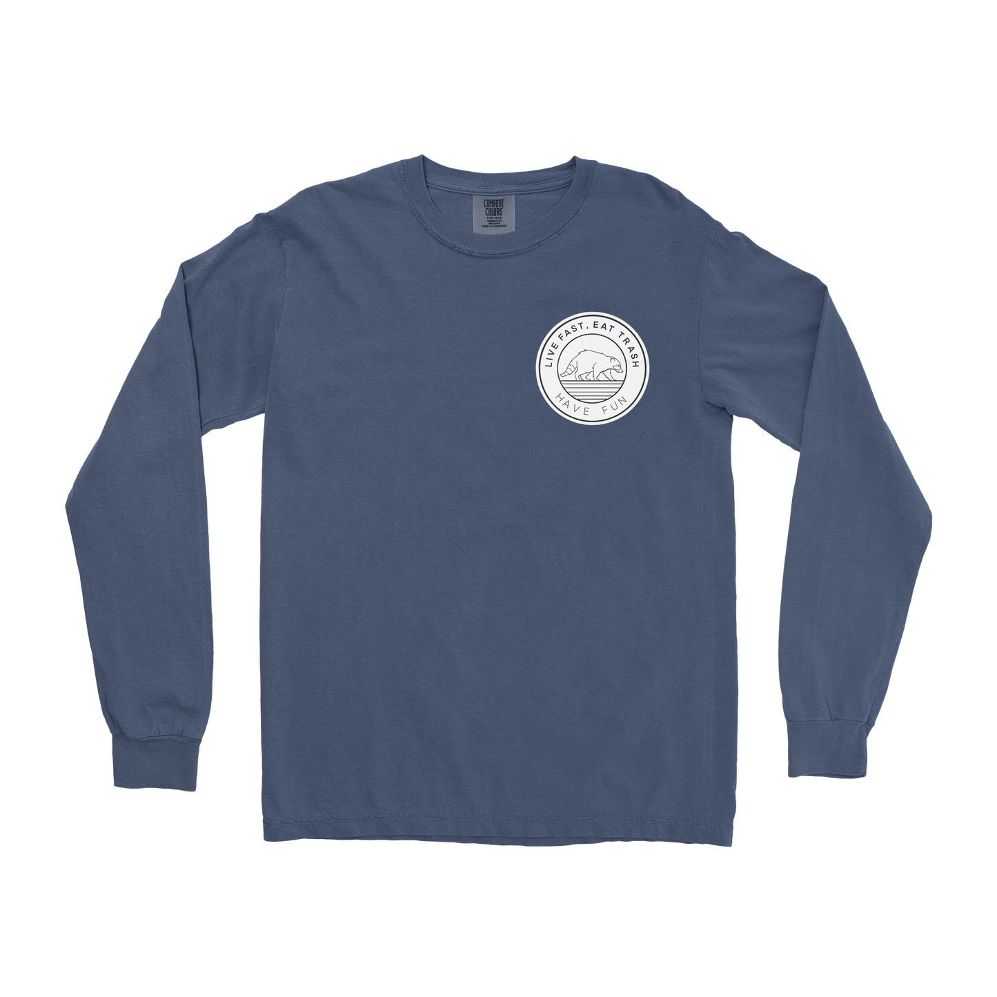 Comfort Colors Long Sleeve Raccoon Logo  in Midnight