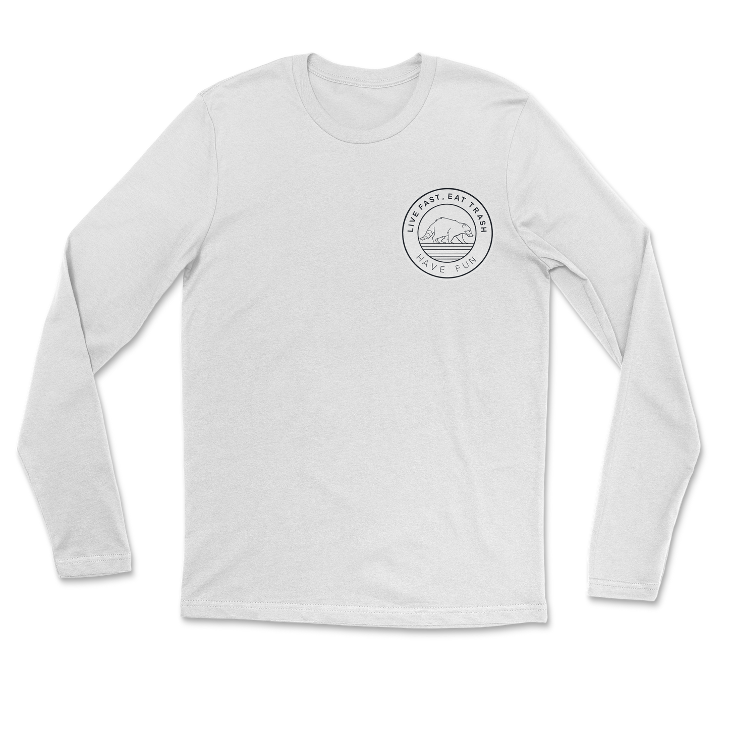 Heavy Blend Long Sleeve Raccoon Logo in White