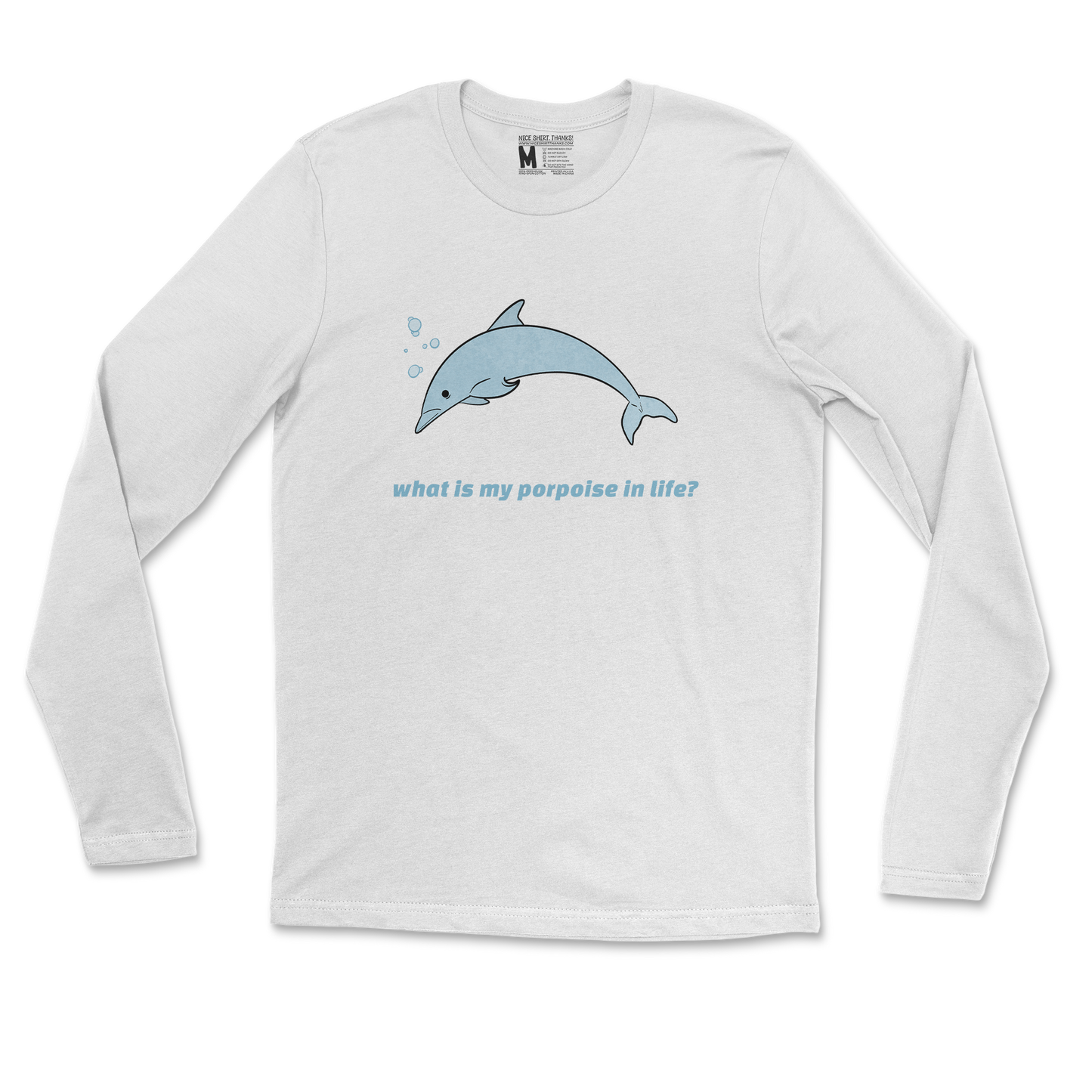 Gildan SoftStyle Long Sleeve Porpoise in White
