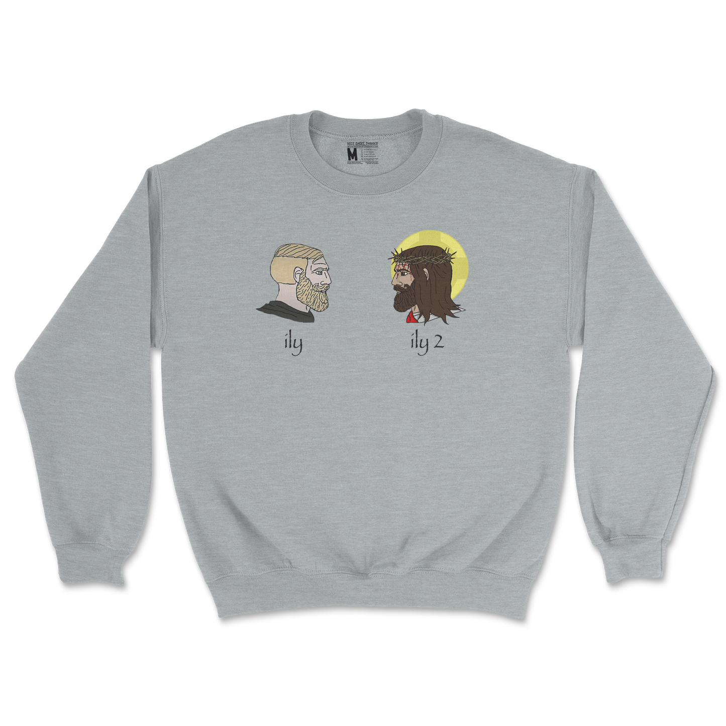 Gildan SoftStyle Crew Neck ILY in Sports Grey
