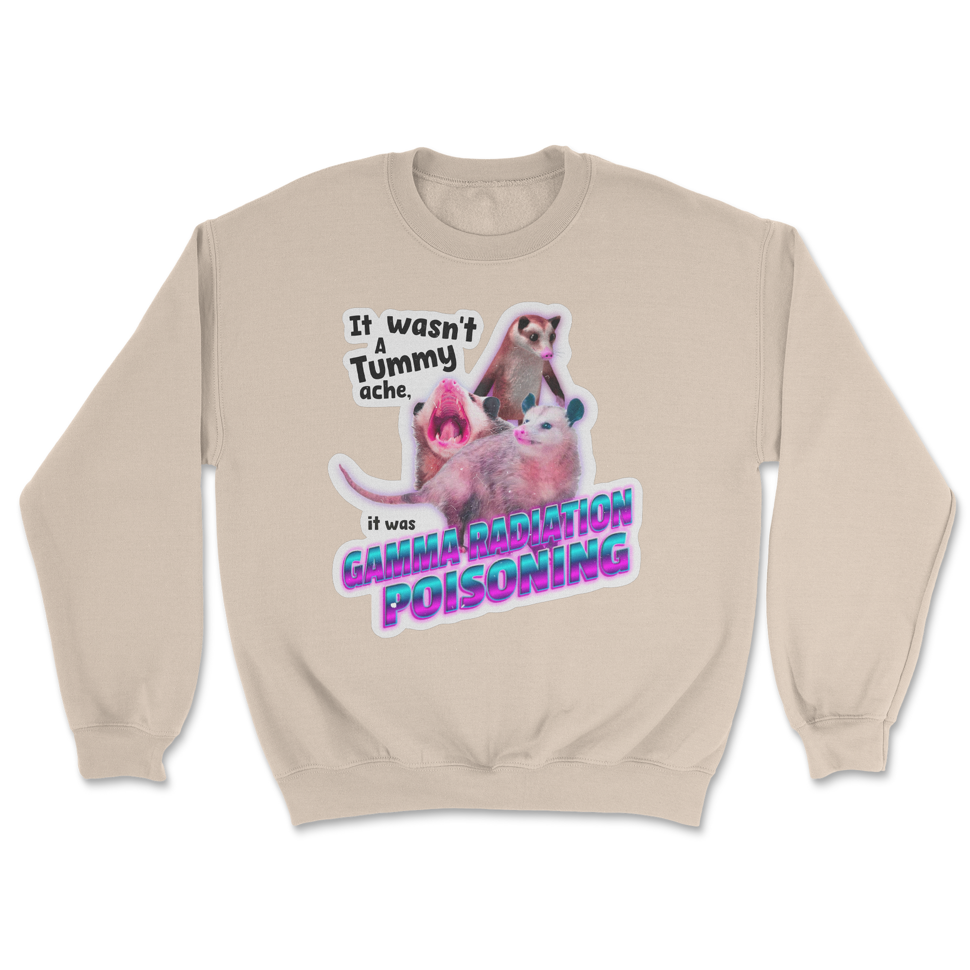 The Nice Shirt Crew Neck Possum Radiation  in Sand