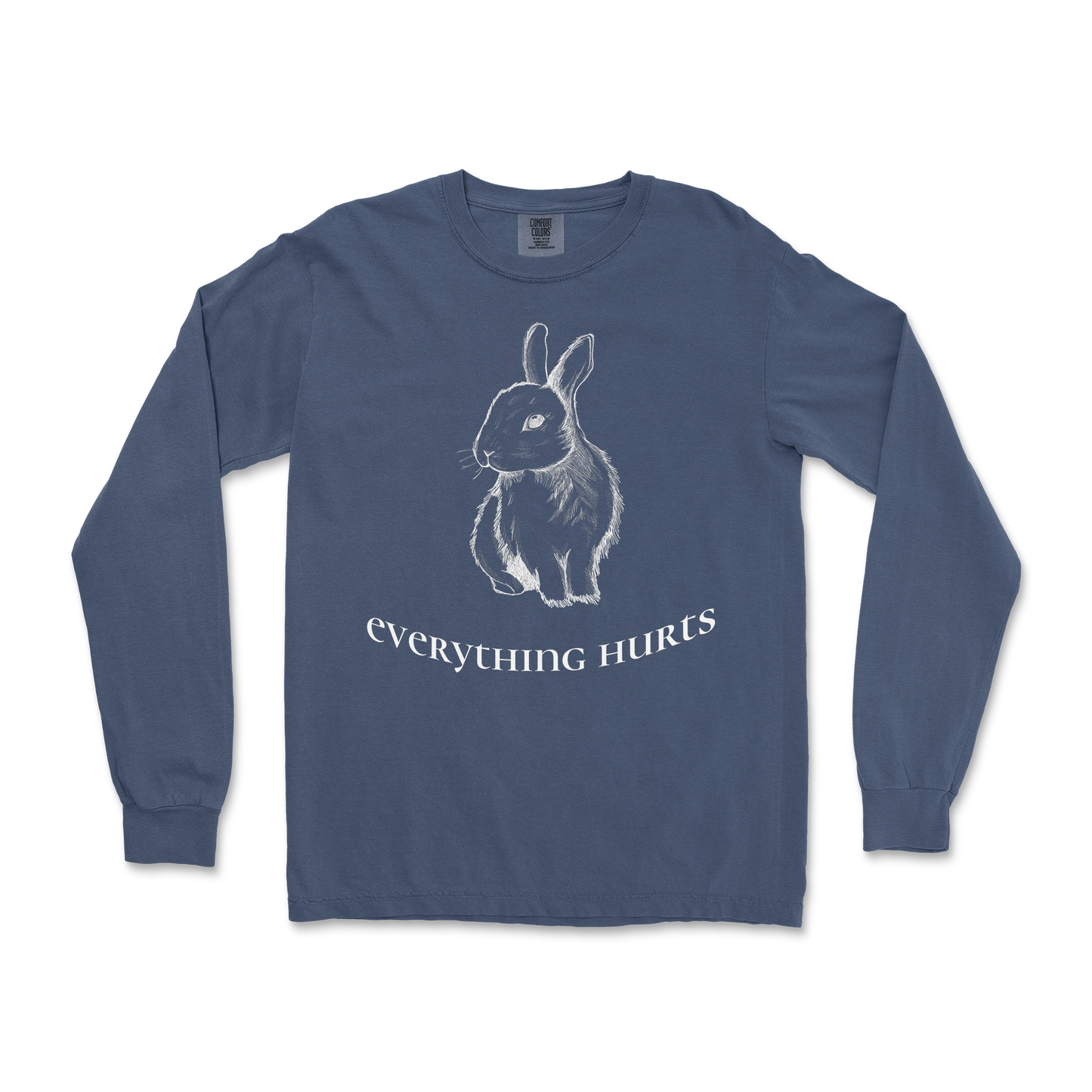 Comfort Colors Long Sleeve Everything Hurts in Midnight