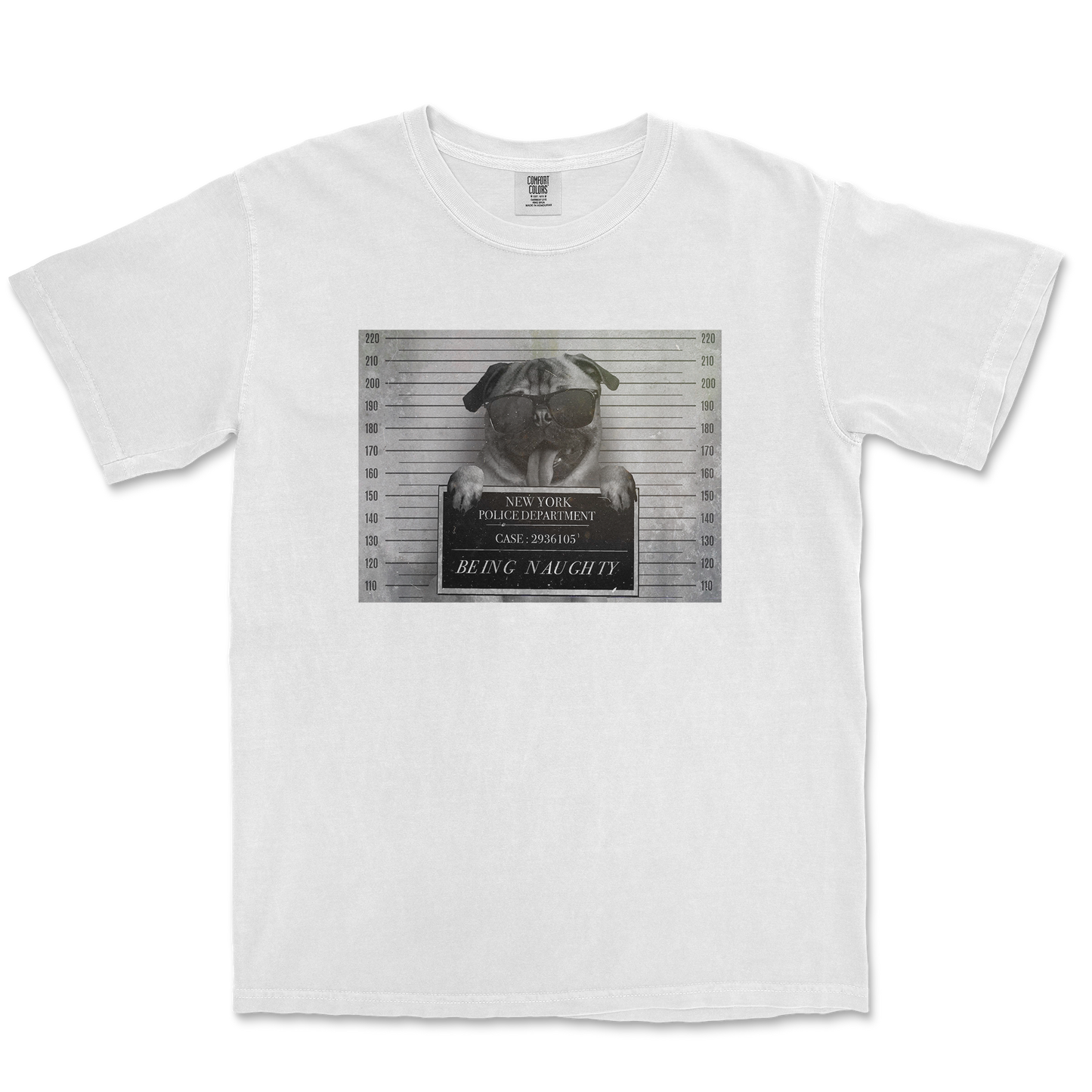 Comfort Colors T-Shirt Naughty Pug in White