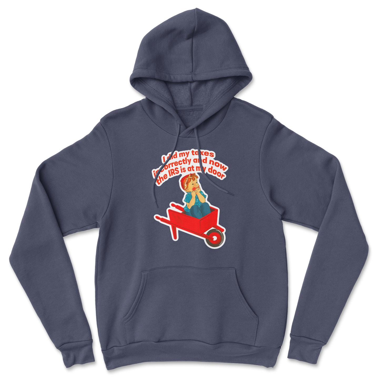 Heavy Blend Hoodie Here Comes the IRS in Navy