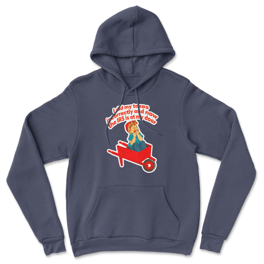 Heavy Blend Hoodie Here Comes the IRS in Navy