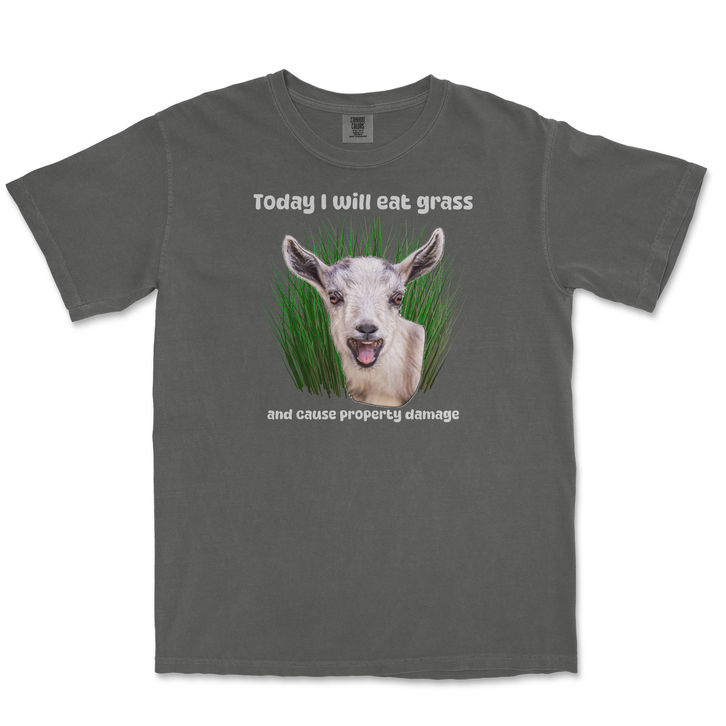 Comfort Colors T-Shirt Crazy Goat in Pepper