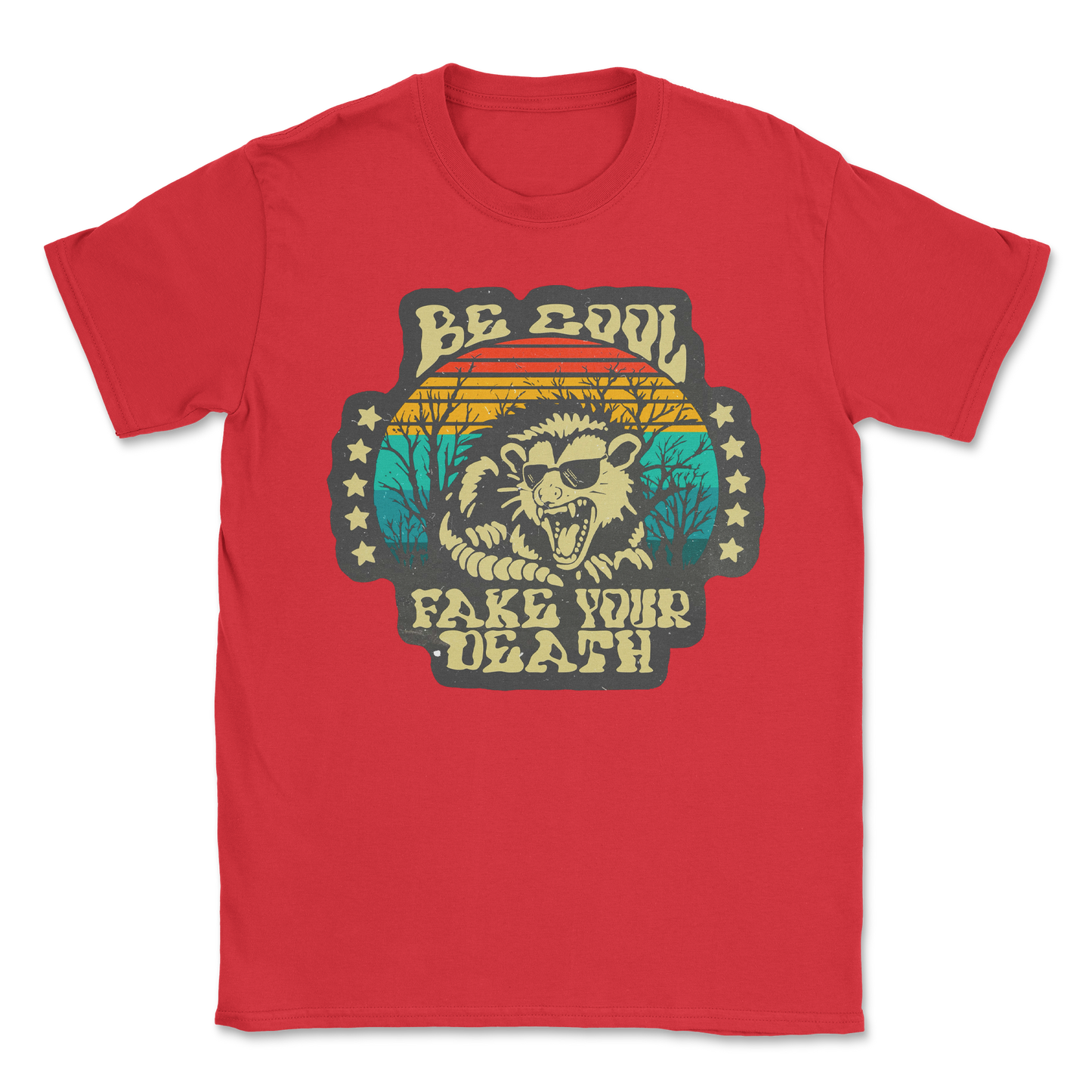 Heavy Blend T-Shirt Fake Your Death in Red