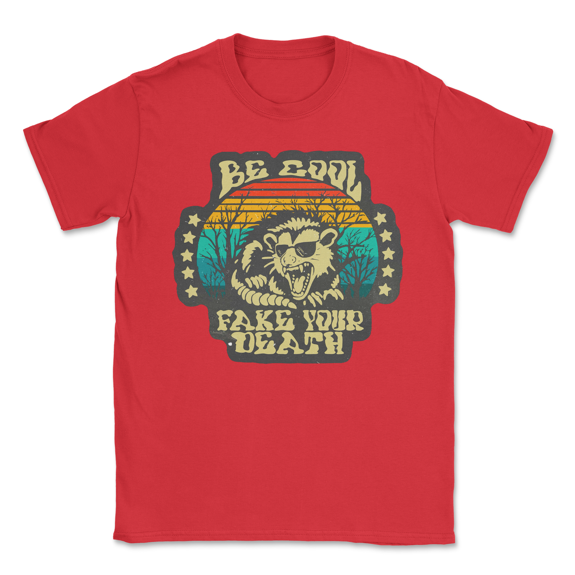 Heavy Blend T-Shirt Fake Your Death in Red