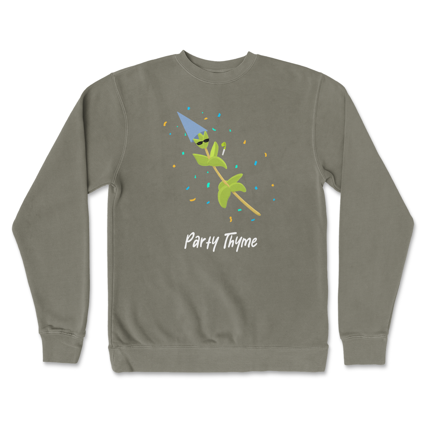 Independent Clothing Co. Crew Neck Party Thyme in Army
