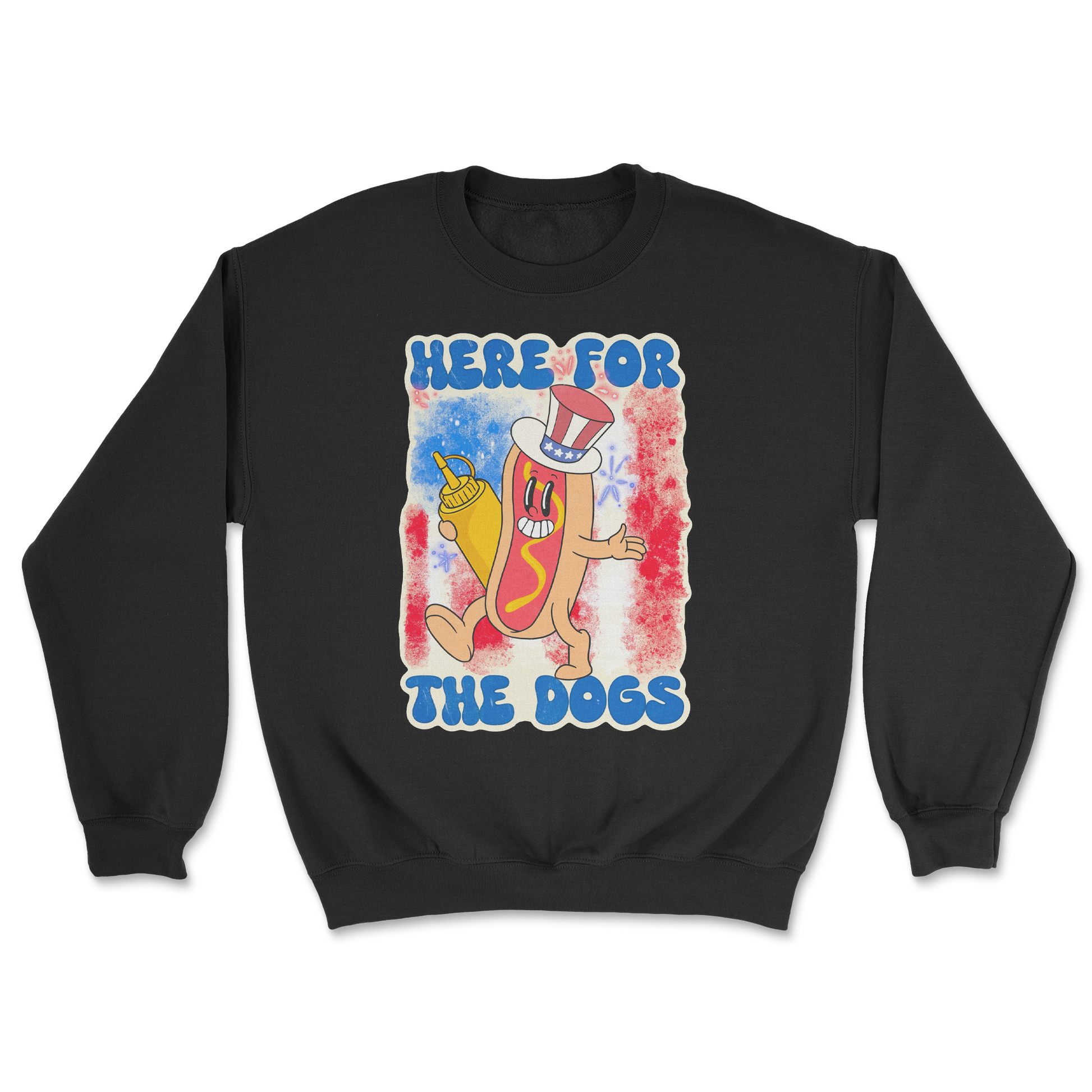 Heavy Blend Crew Neck Hot Dog in Black