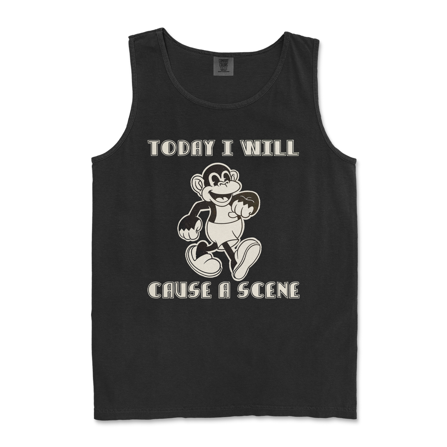 Comfort Colors Tank Top Cause A Scene in Black
