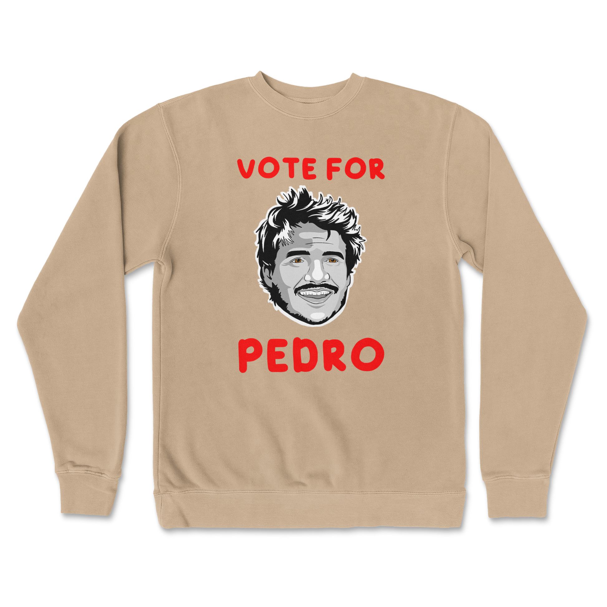 Independent Clothing Co. Crew Neck Vote For Pedro in Sandstone