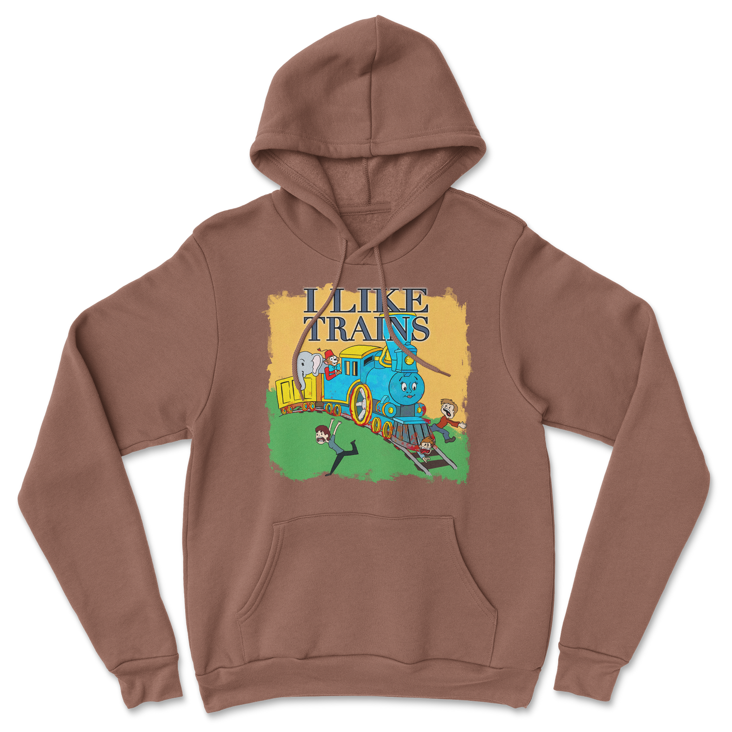 Heavy Blend Hoodie I Like Trains in Cocoa