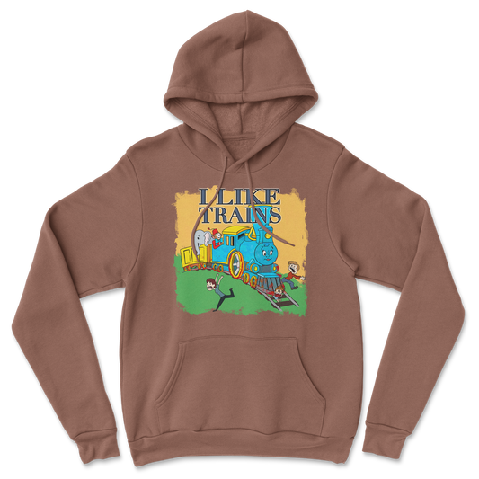 Heavy Blend Hoodie I Like Trains in Cocoa