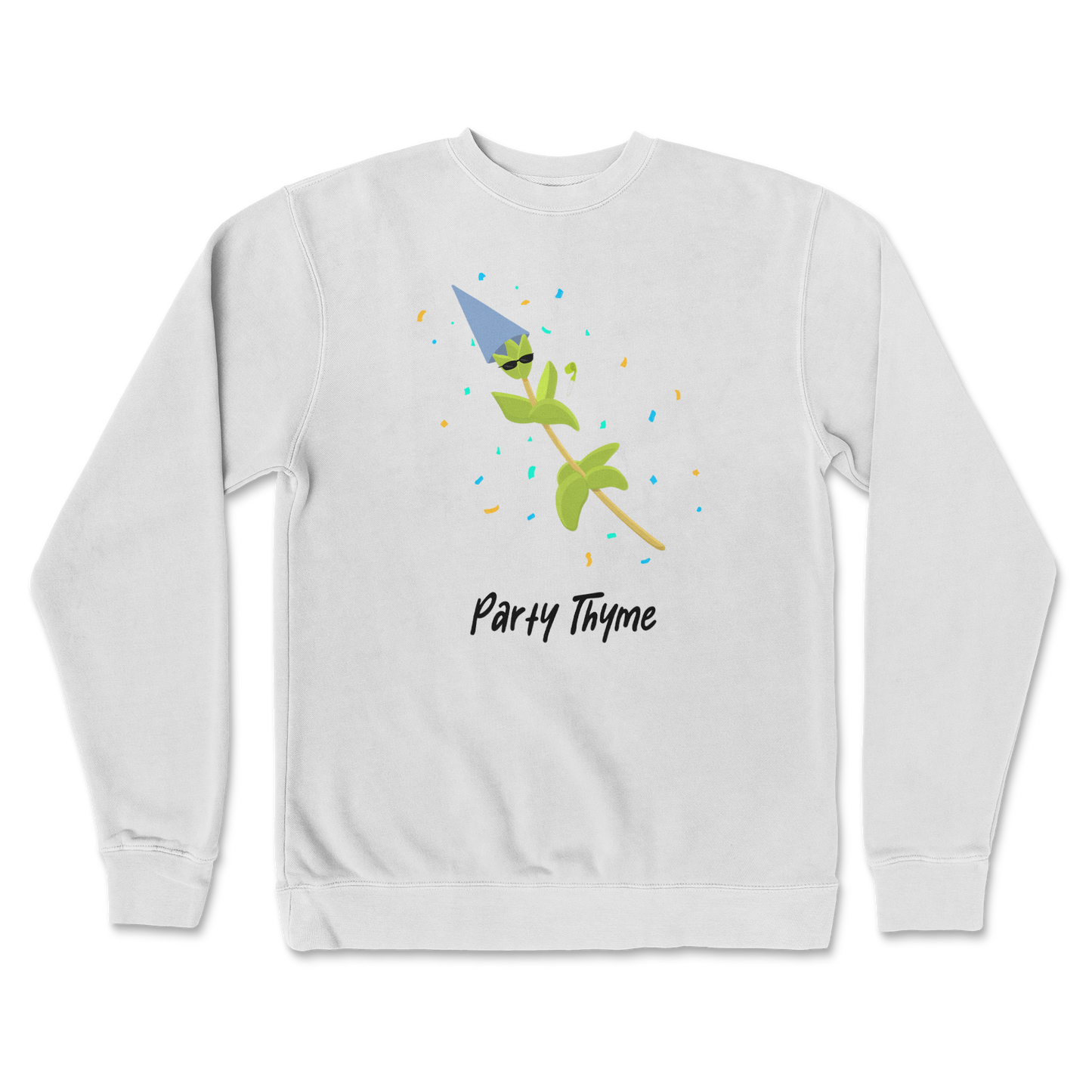 Independent Clothing Co. Crew Neck Party Thyme in White