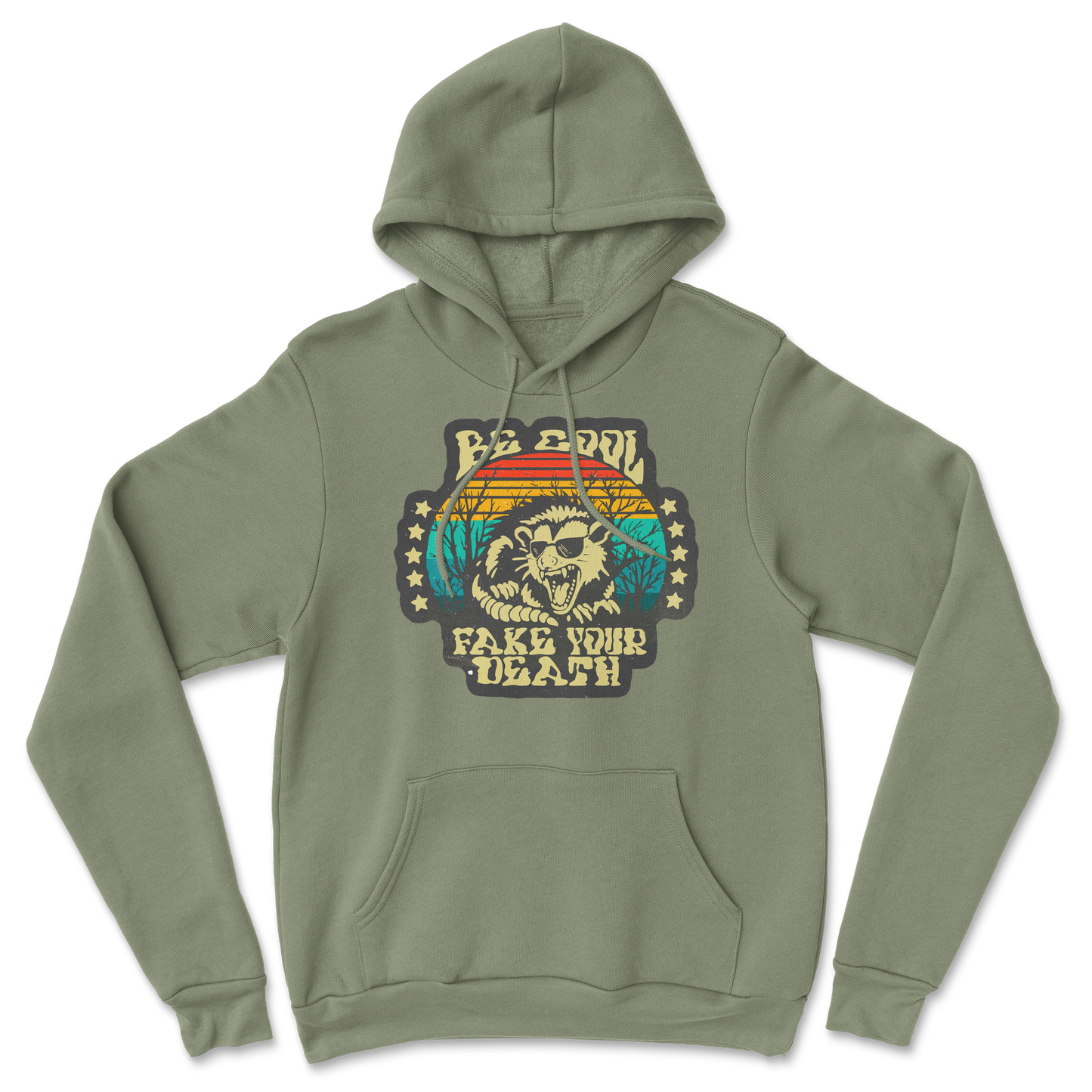 Heavy Blend Hoodie Fake Your Death in Military Green