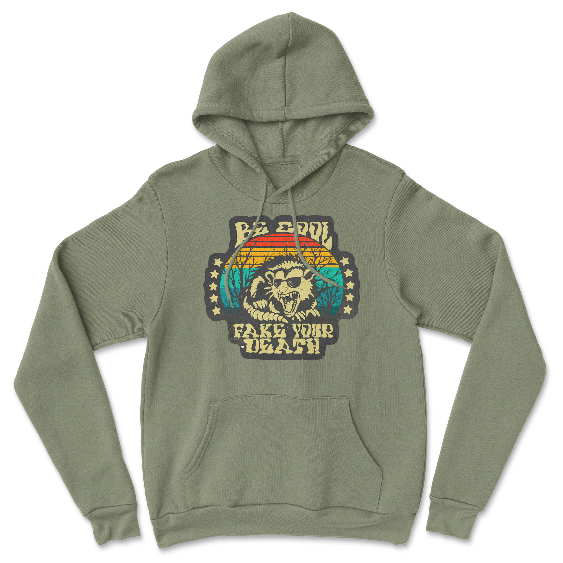 Heavy Blend Hoodie Fake Your Death in Military Green