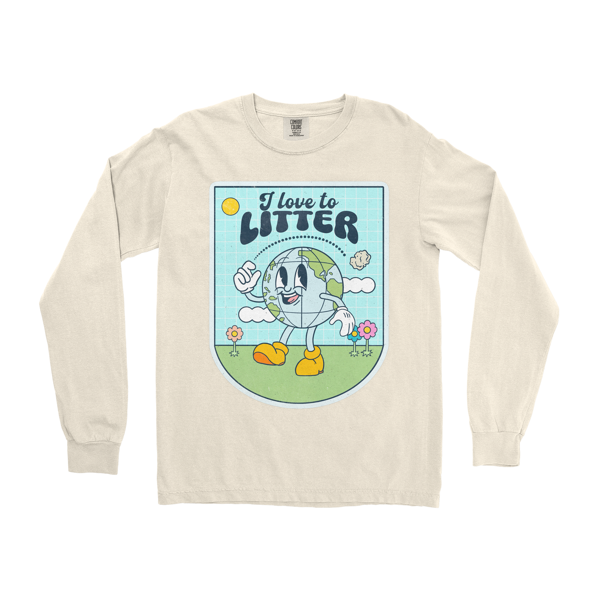 Comfort Colors Long Sleeve Earth Day in Ivory