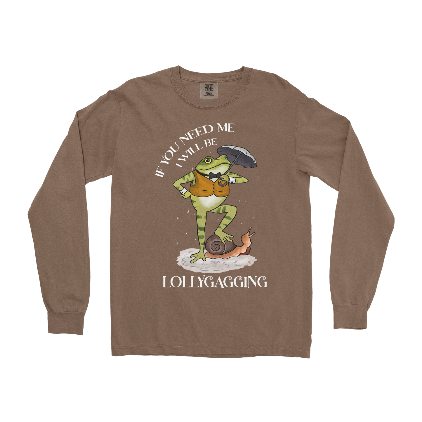 Comfort Colors Long Sleeve Lollygagging in Espresso