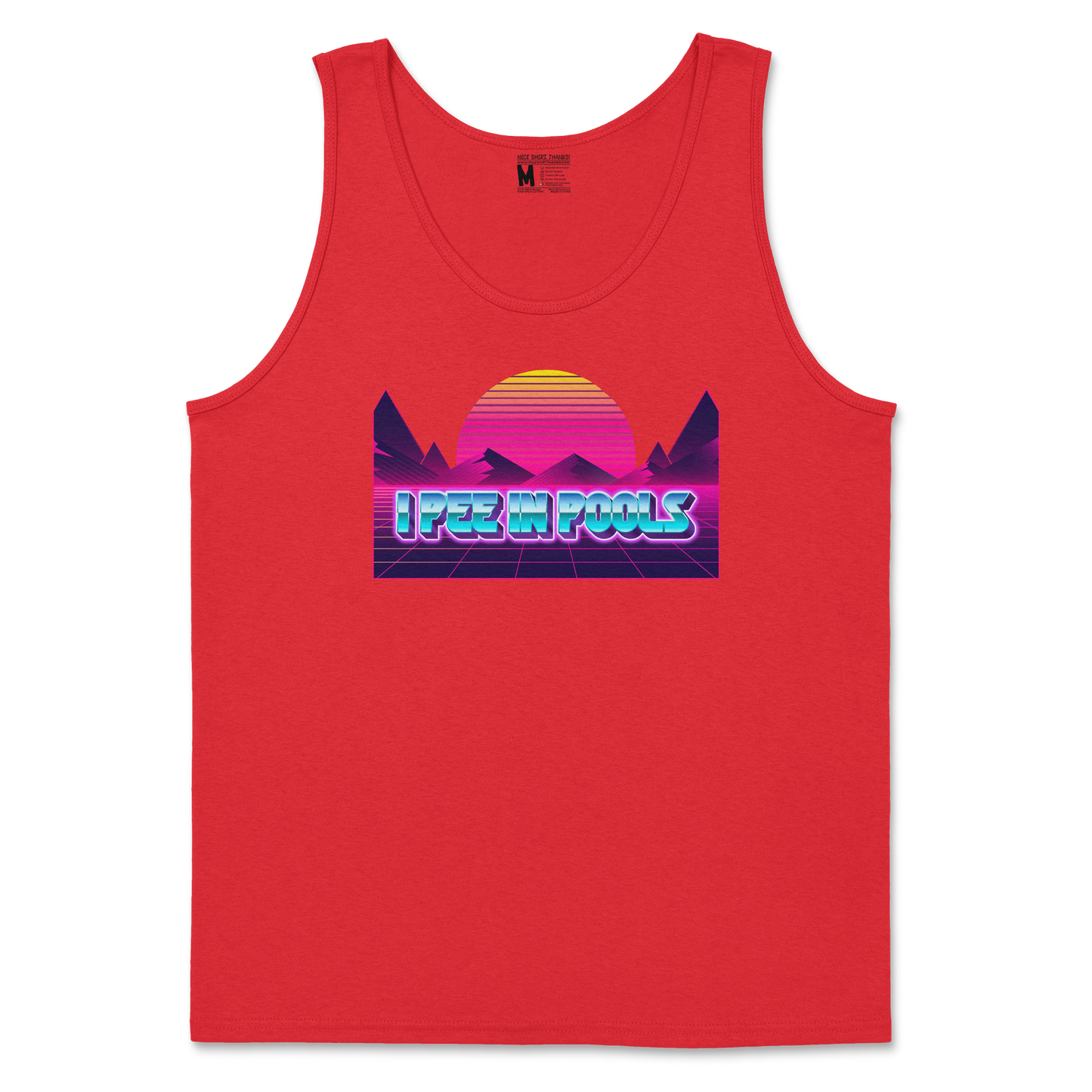 Gildan SoftStyle Tank Top I Pee in Pools in Red