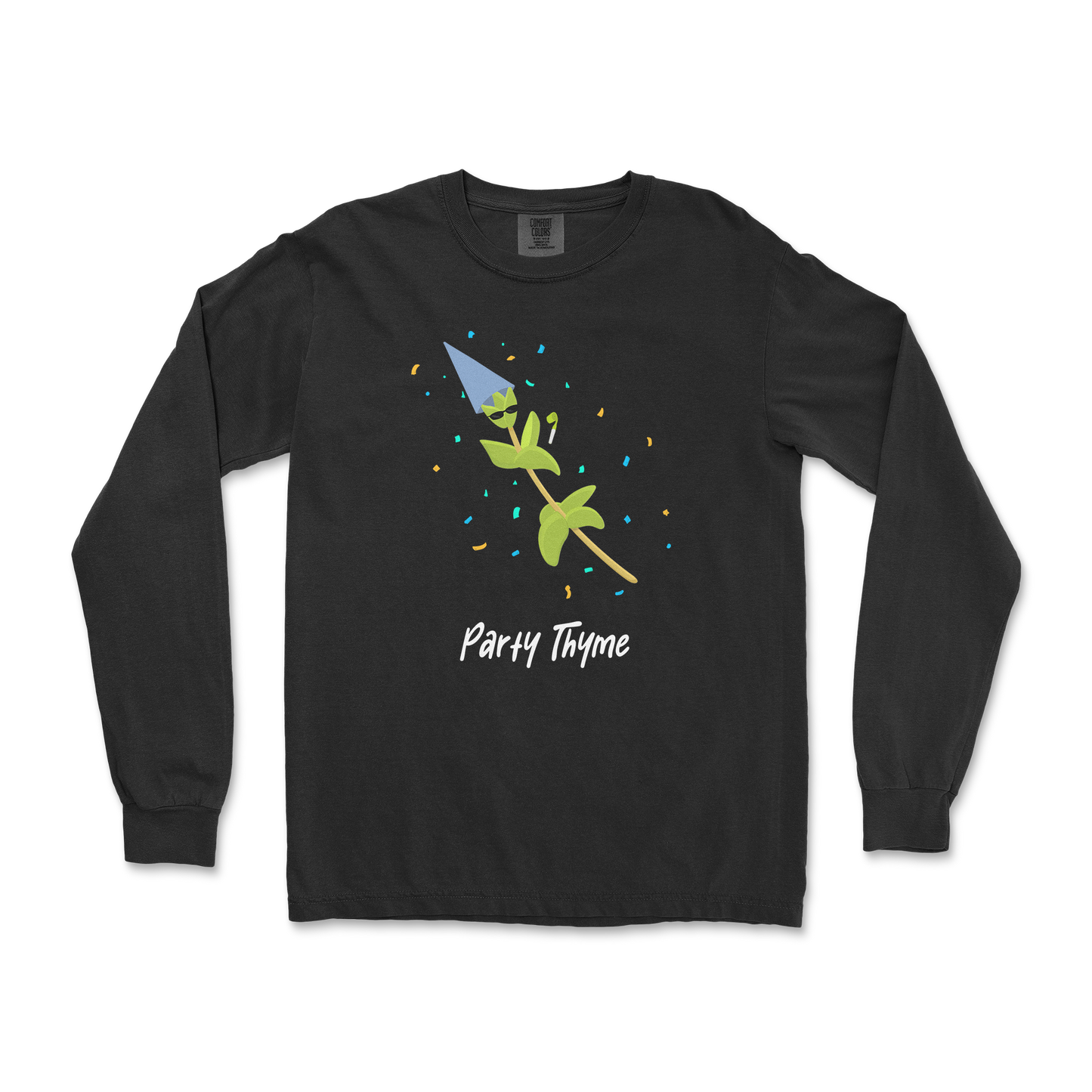 Comfort Colors Long Sleeve Party Thyme in Black