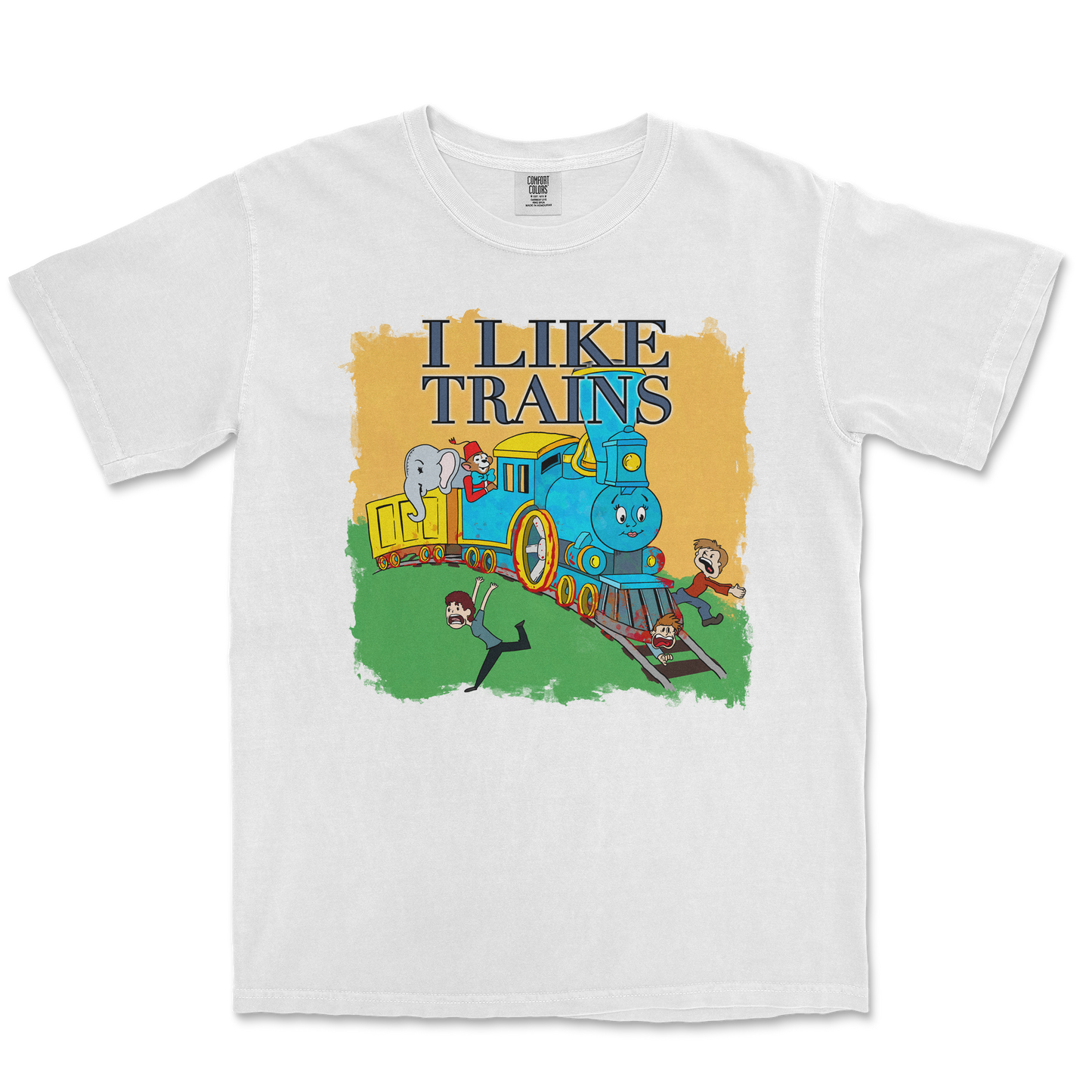 Comfort Colors T-Shirt I Like Trains in White