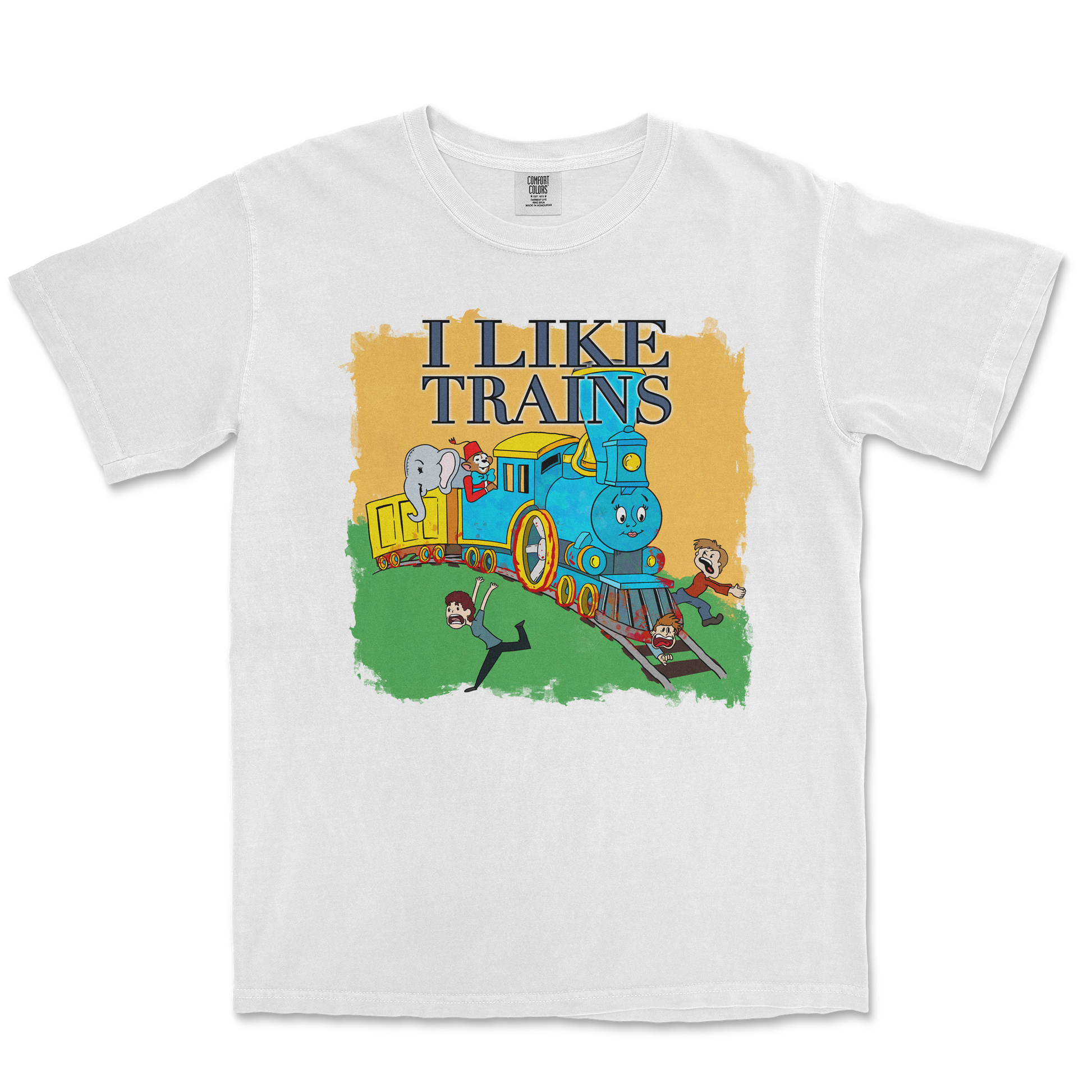 Comfort Colors T-Shirt I Like Trains in White