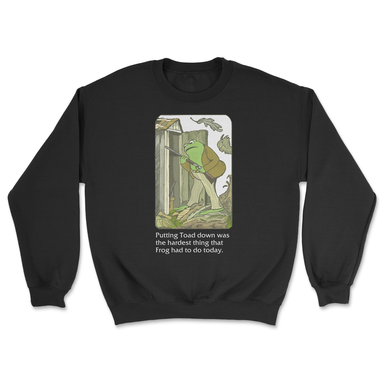 The Nice Shirt Crew Neck Frog and Toad in Black