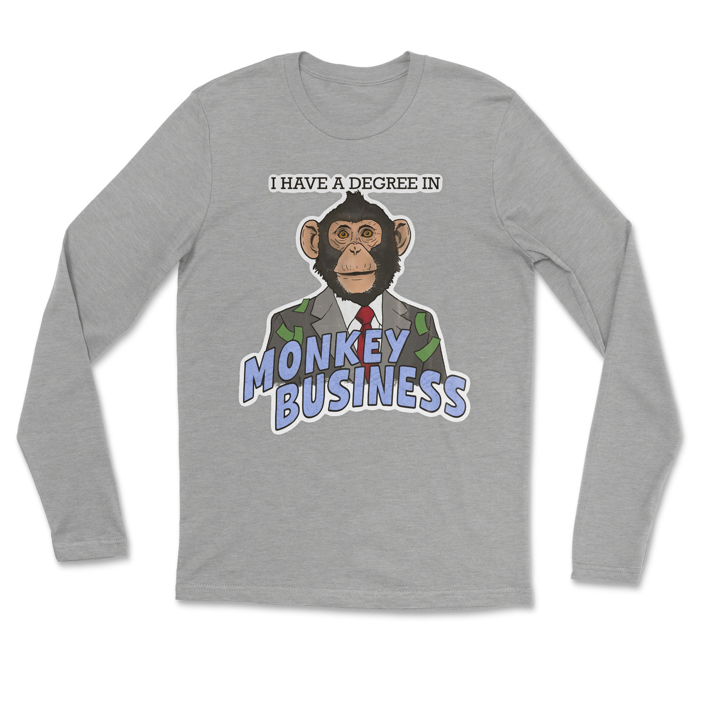 Heavy Blend Long Sleeve Monkey Business in Grey Heather
