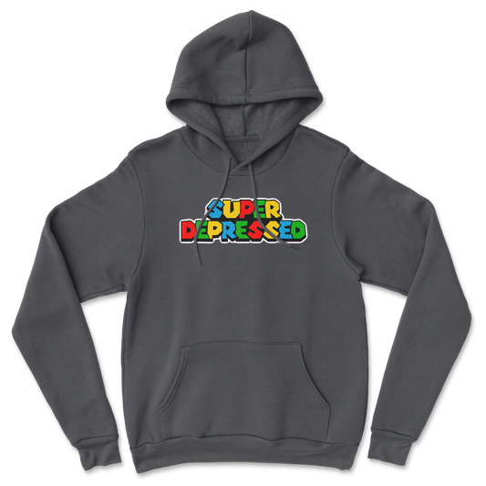 Heavy Blend Hoodie Super Depressed in Black