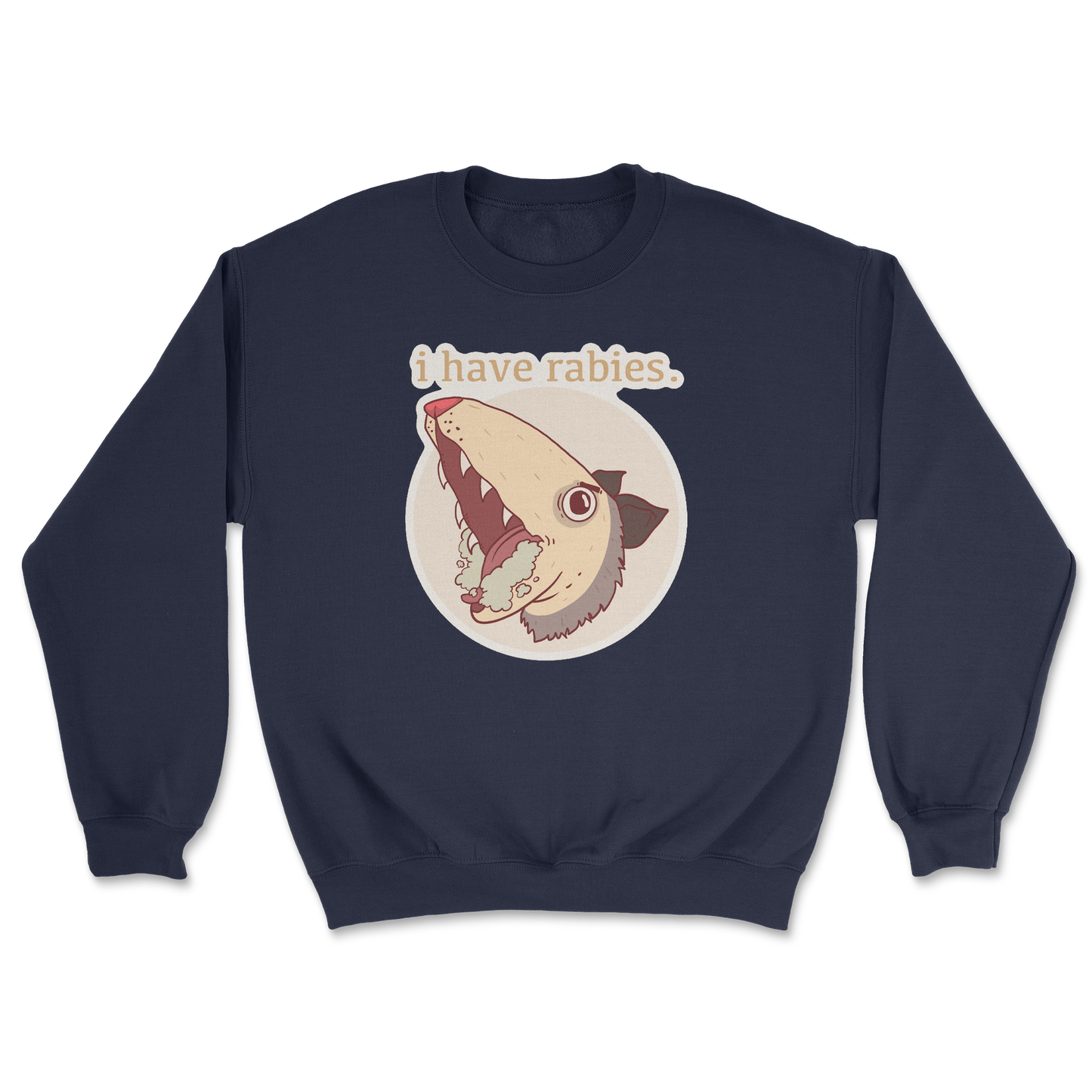 Heavy Blend Crew Neck I Have Rabies in Navy