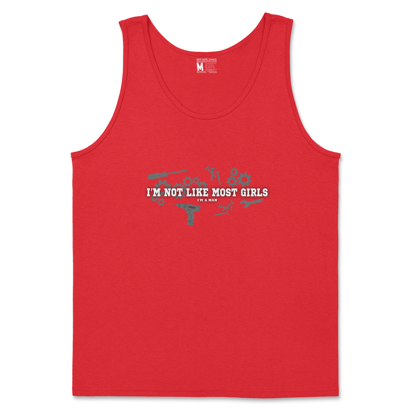 Gildan SoftStyle Tank Top Not Like Most Girls in Red