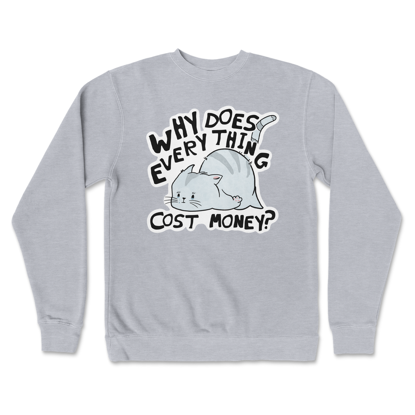 Independent Clothing Co. Crew Neck Broke Cat in Grey Heather