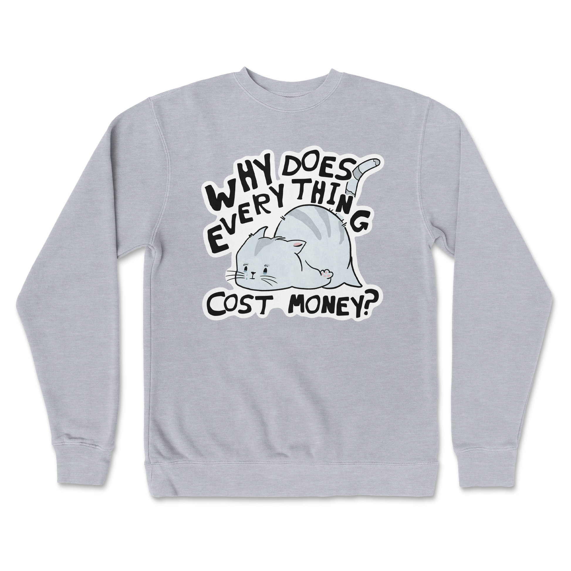 Independent Clothing Co. Crew Neck Broke Cat in Grey Heather