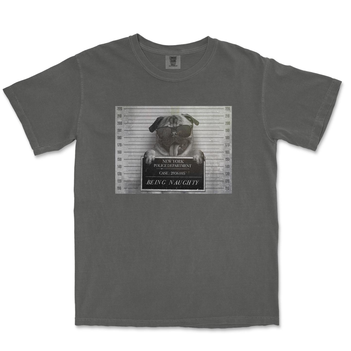 Comfort Colors T-Shirt Naughty Pug in Pepper