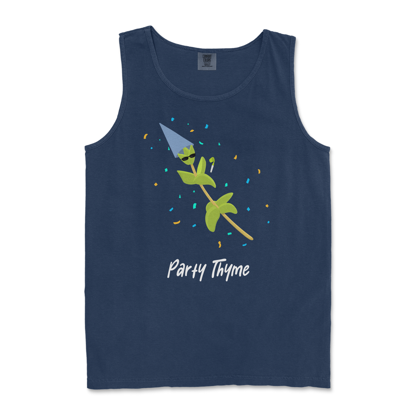 Comfort Colors Tank Top Party Thyme in TrueNavy