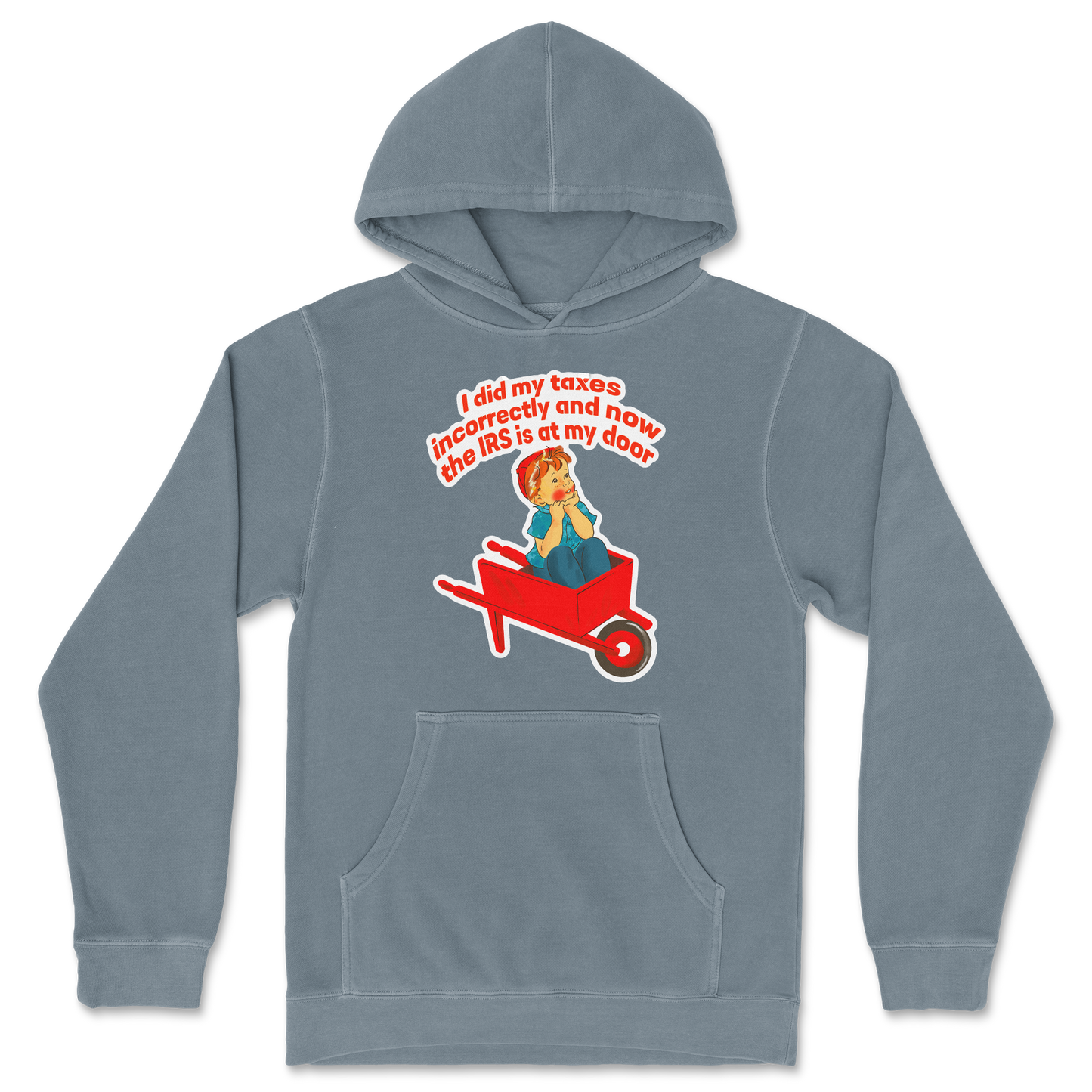 Independent Clothing Co. Hoodie Here Comes the IRS in Blue Magic