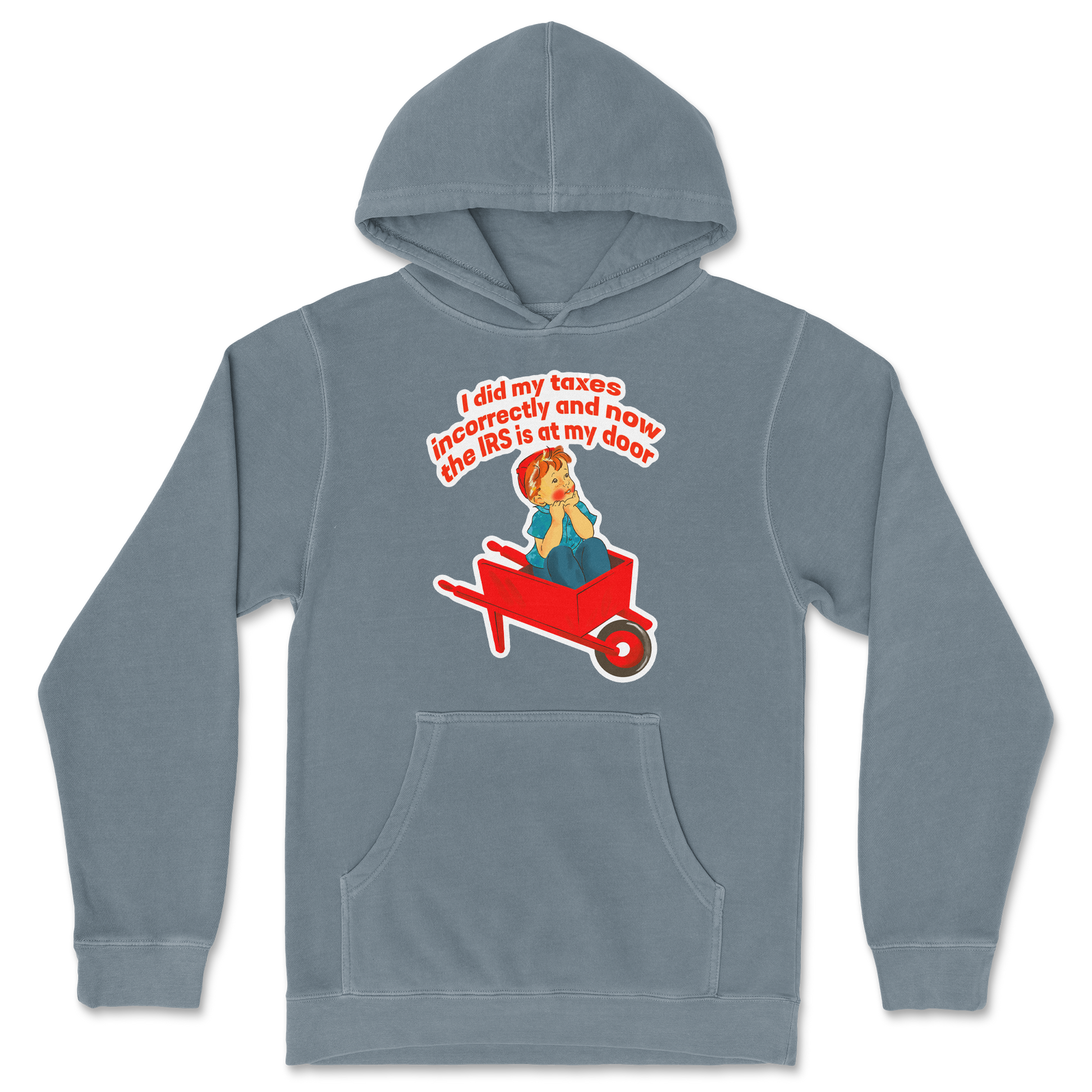 Independent Clothing Co. Hoodie Here Comes the IRS in Blue Magic