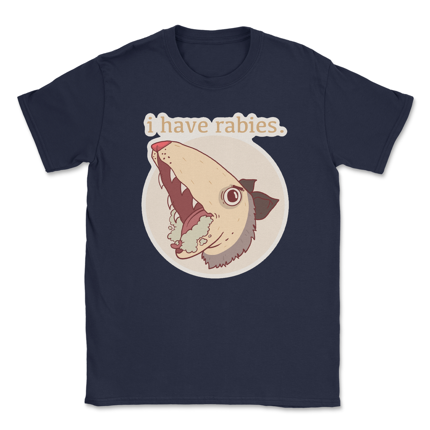 Heavy Blend T-Shirt I Have Rabies in Navy