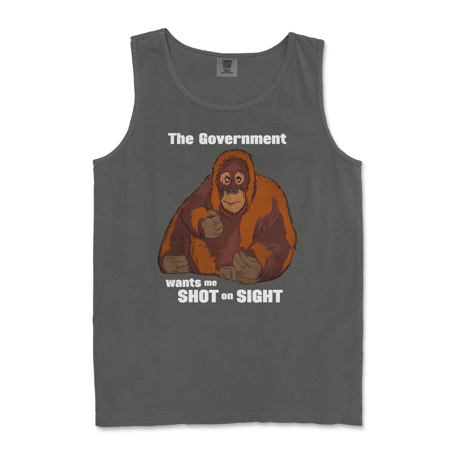 Comfort Colors Tank Top The Government Hates Me in Pepper