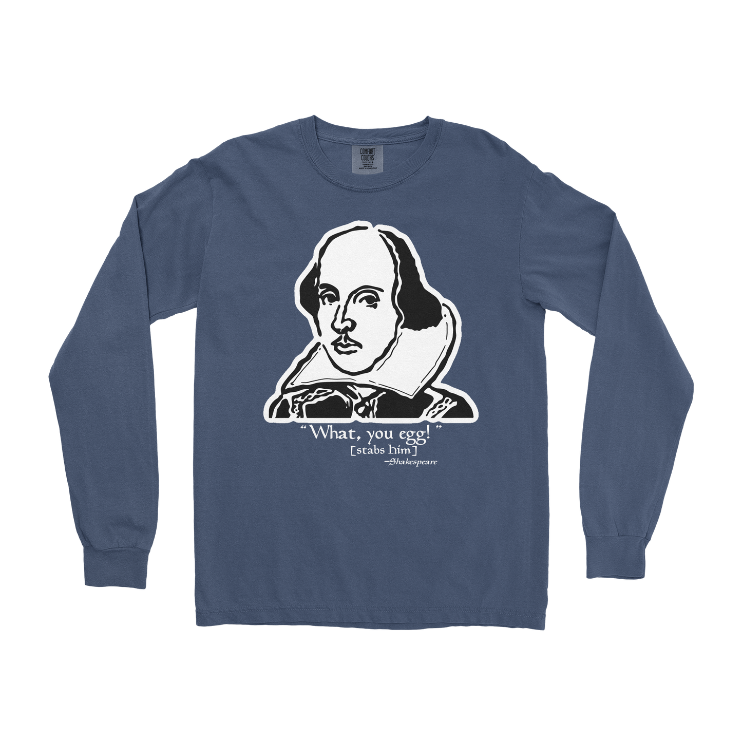 Comfort Colors Long Sleeve Shakespeare Quote in Midnight