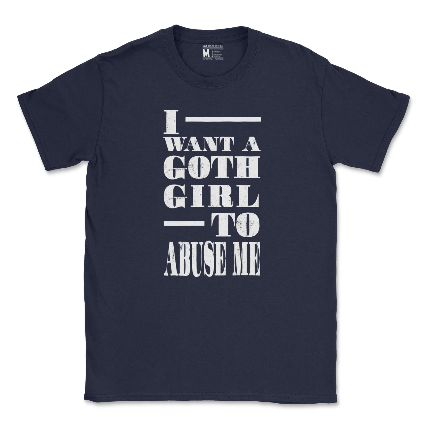 Gildan SoftStyle T-Shirt I Want A Goth GF in Navy