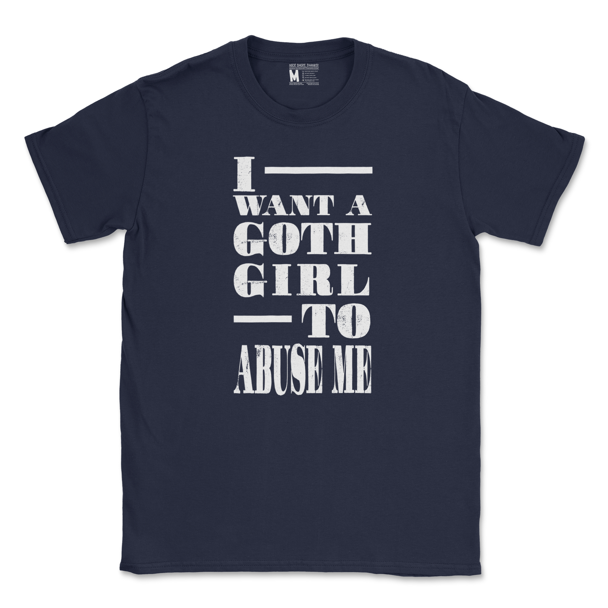 Gildan SoftStyle T-Shirt I Want A Goth GF in Navy