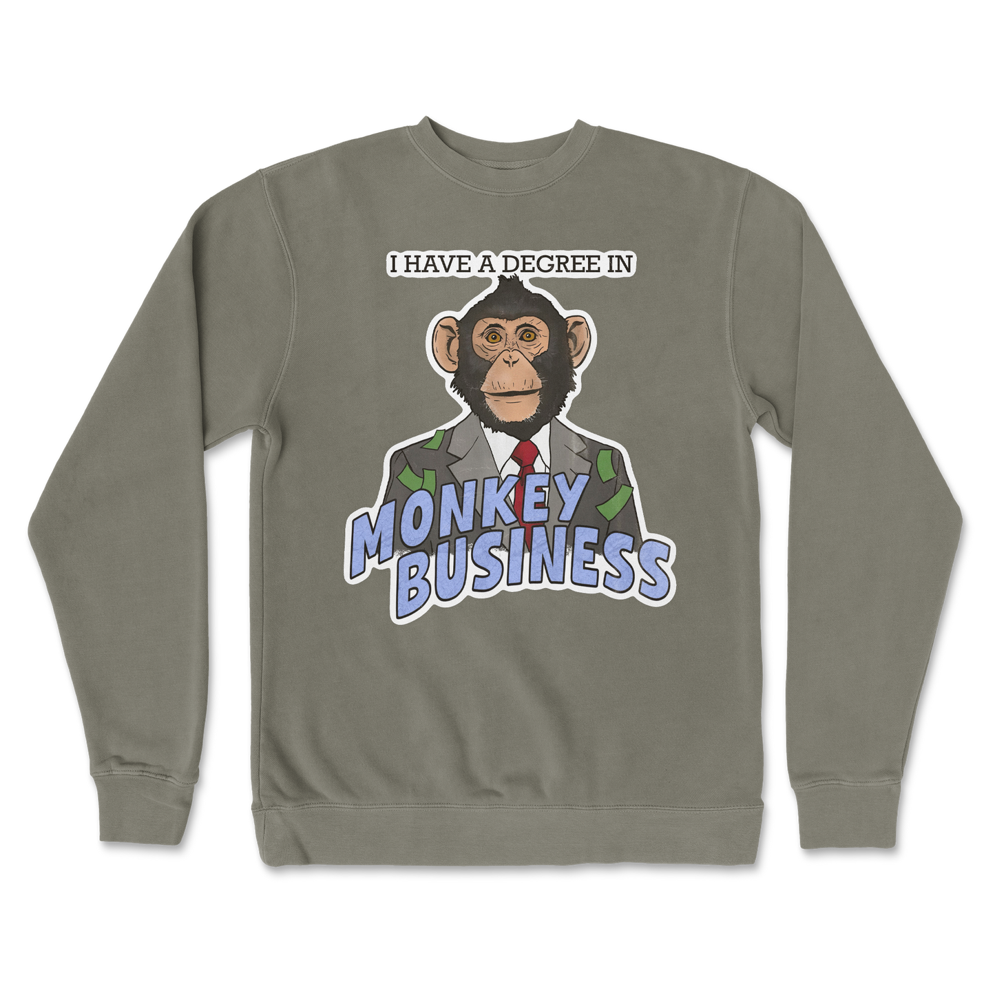 Independent Clothing Co. Crew Neck Monkey Business in Army