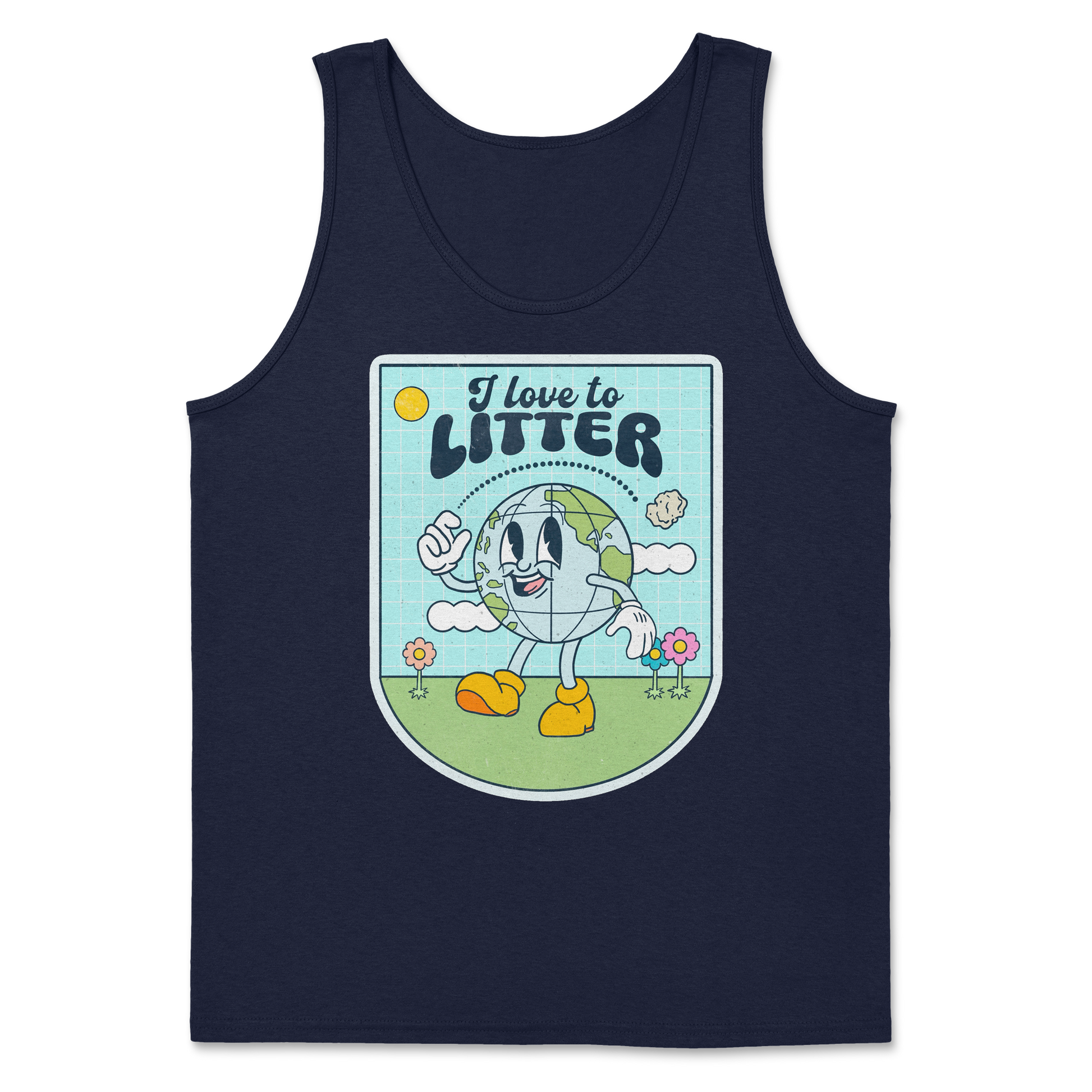Heavy Blend Tank Top Earth Day in Navy
